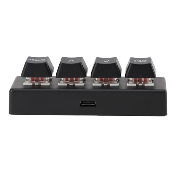 Programmerbar tastatur 4 taster Støtte NKRO Rød bryter Ctrl C V Enter Mini mekanisk tastatur for spillkontor Media Svart