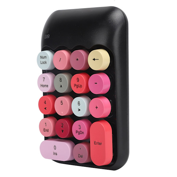 2.4G 18-tasters trådløst mekanisk numerisk tastatur til notesbog og stationær computer (sort multifarvet)