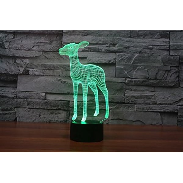 3D Rådjur Fjärrkontroll 16 Färger Nattlampor Illusion Akryl LED Bord Sängbordlampa Barn Sovrum Skrivbordsdekoration Födelsedagspresenter Leksak för Barn