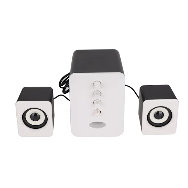 USB-computerhøjttaler Dynamisk RGB-baggrundsbelysning Bærbar højttaler med subwoofer til musikfilmspil Hvid glitter-stil