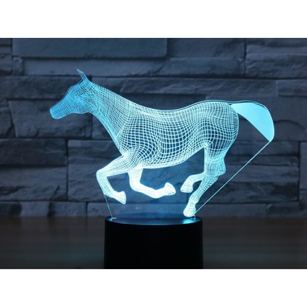 3D Hest Fjernbetjening 16 Farve Natlys Illusion Akryl LED Bord Sengelampe Børneværelse Skrivebords Dekoration Fødselsdagsgaver Legetøj til Børn