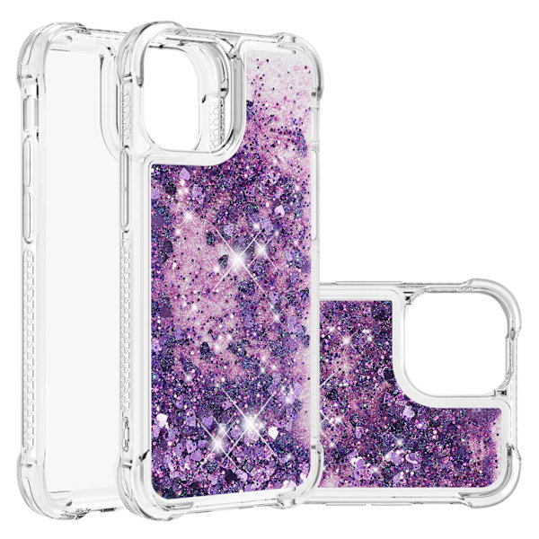 Glitterfodral för iPhone 14 Pro Max, flickor, Bling Quicksand, mjuk TPU, glänsande, glittrande, flytande, vackert, genomskinligt fodral