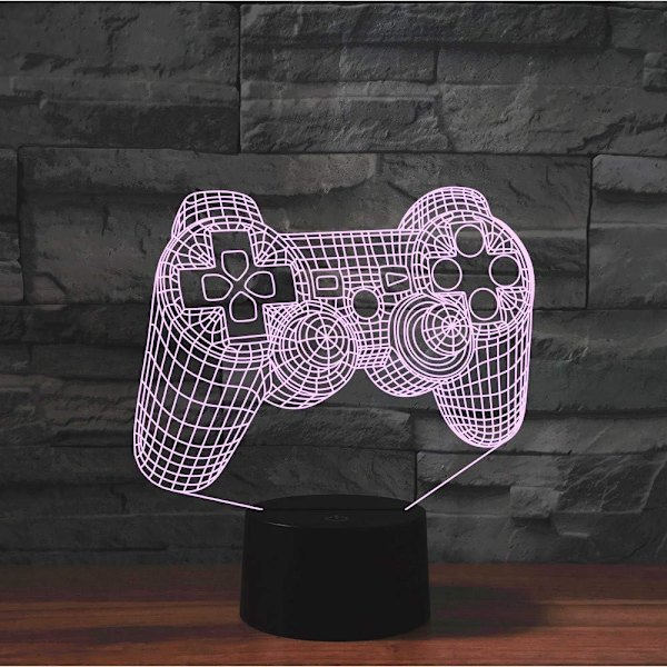 3D Spillhåndtak Fjernkontroll 16 Farger Nattelysbilder Illusionsakryl LED Bordlampe Nattlampe