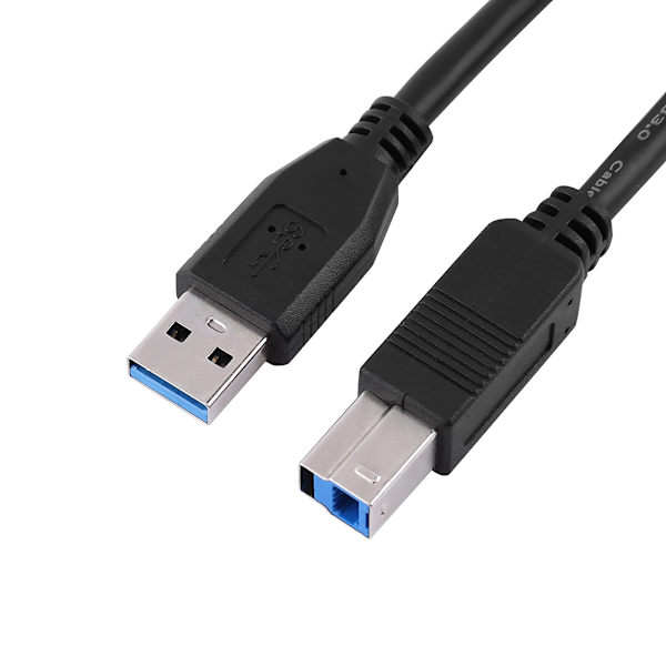 1,8 m USB 3.0 -tyyppi A -uros B -uros -datakaapeli tulostimelle, skannerille, suuri nopeus, musta, uusi