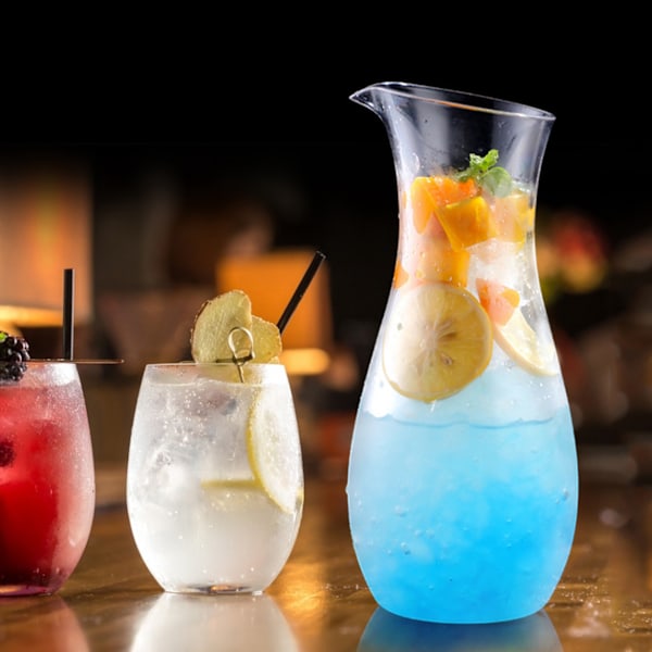 Akryl Transparent Juiceflaska Vatten Dryck Behållare Karaff för Bar Hem Wine 1100cc