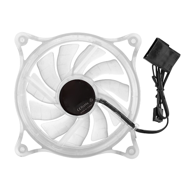 FAN-L17 Mini 120mm LED Halo Lydløs Køleventilator Computer Køler Radiator Hvid