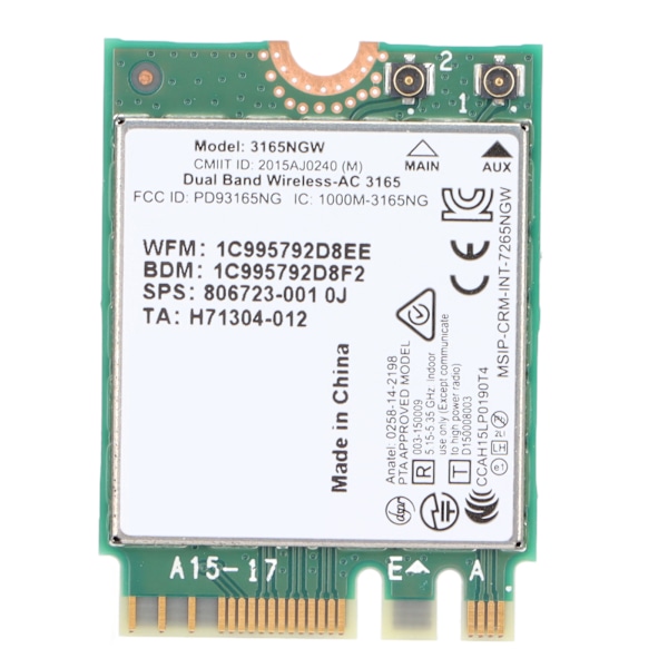 Wireless Network Card 433Mbps Dual Band 2.4G/5G NGFF/M.2 Mini Network Card for Laptops