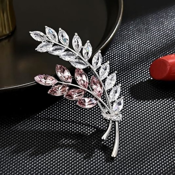 Blomsterdyr Rhinestone Broscher Pin til Kvinder Piger Rhinestone Reversnål Bryllup Tilbehør Brosche Pin Smykker Gave til Kone Mor ear of wheat