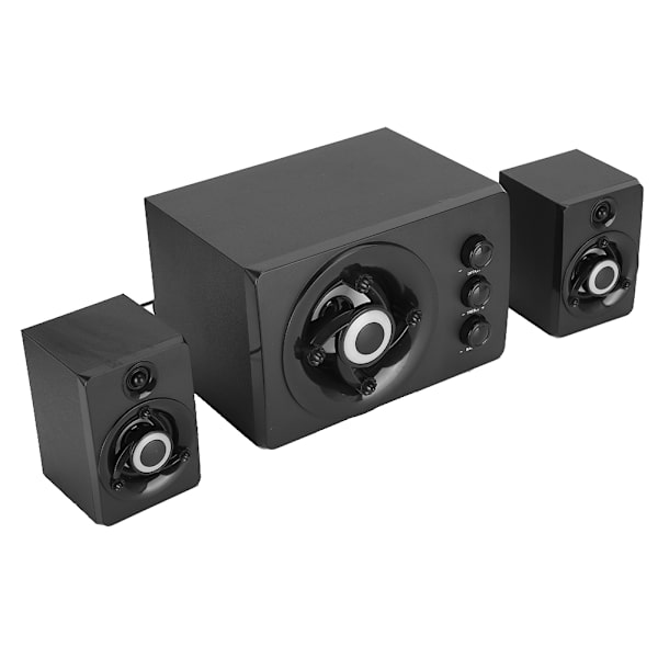 Multimedia Mini 2.1 USB-högtalare Subwoofer Musikspelare för Mobiltelefon DatorSvart