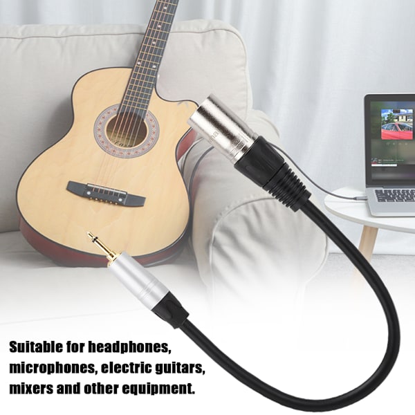 Kullattu 3,5 mm:n mono uros - 3-napainen XLR uros PVC-ulkokuosi sinkkiseoskuoriadapterikaapeli 0,3 m
