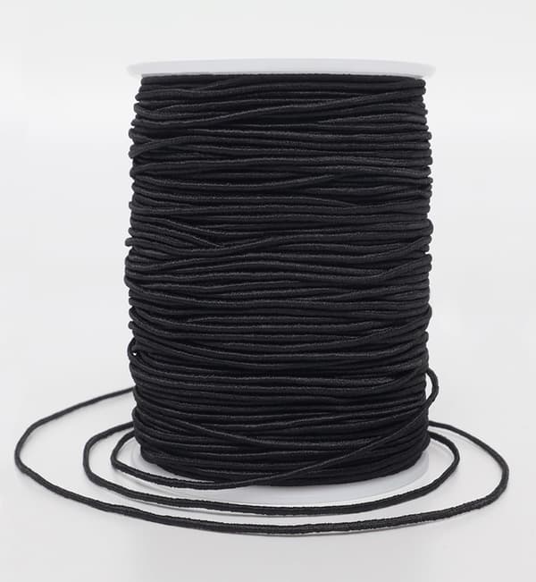 Elastisk snor til armbånd, 1 mm x 110 meter robust elastisk snor til smykkefremstilling, halskæder, perlearbejde - sort Black and White