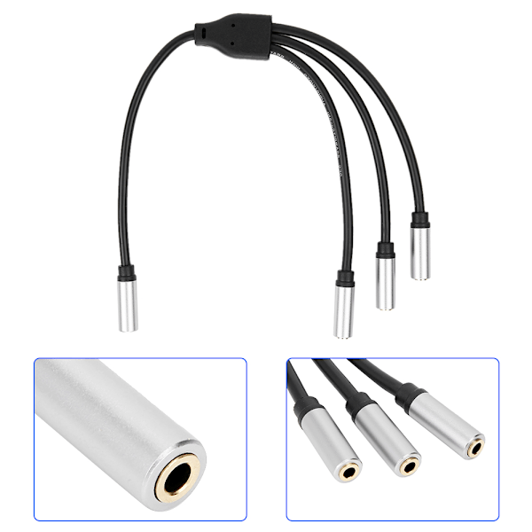 3,5 mm 1 naar 3 vrouwelijke splitter stereo verlengkabel AUX audiokabel 30 cm