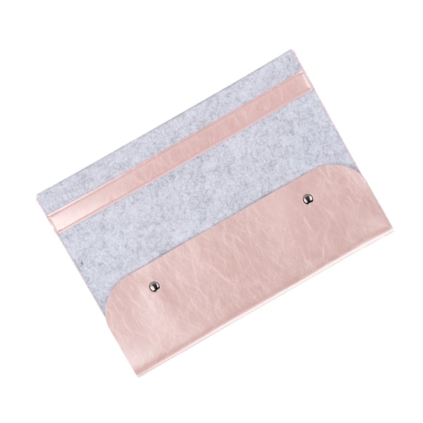 Laptopfodral Väska Dubbelskikts Flip Typ Notebook Dator Skyddande Foder Väska för MacBook Pro(Rose Gold )