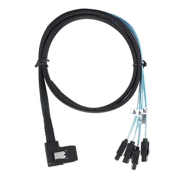 Cabledeconn MINI SAS 36P fladt vinklet 90 graders til 4*SATA serveroverførselskabel
