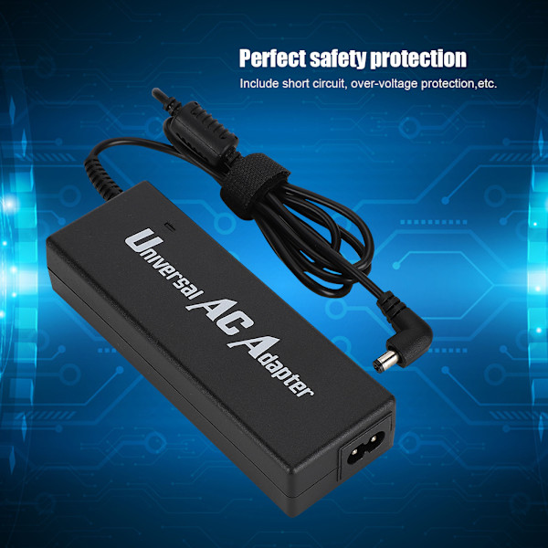 90W Multifunktionell Notebook Laptop Dator Strömadapter Laddare med 8 Adapter Pluggar (US 100-240V)