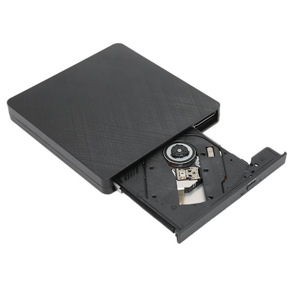 DVD-brännare bärbar dataströmförsörjning 2 i 1 USB3.0-portar mobil extern CD DVD-enhet brännare stöd TF SD-kortläsare svart