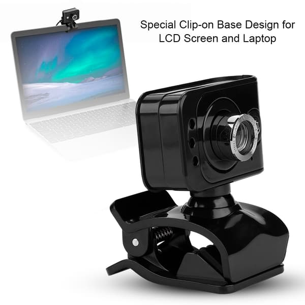 USB2.0 med MIC 12MP HD Webcam Webkamera Cam LED Lys Nattesyn til Computer PC Bærbar til