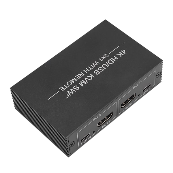 KVM-kytkin 4 USB 2.0 -porttia 1 näyttö 2 tietokonetta Tukee 4Kx2K HD Multimedia Interface KVM-kytkin 2 USB-kaapelilla