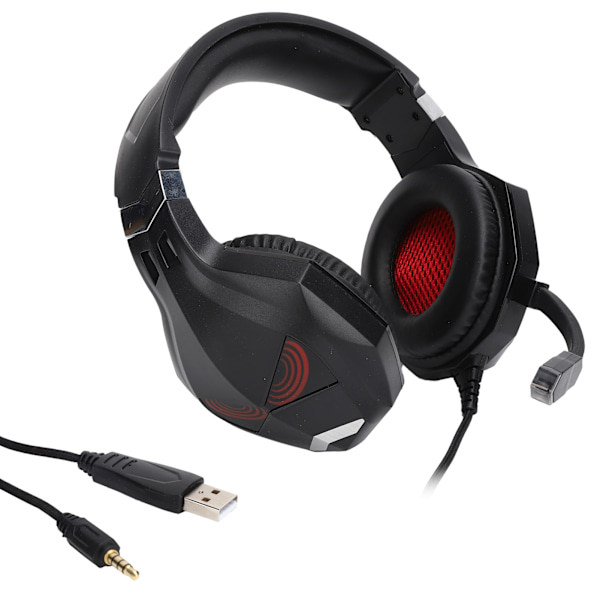 G319 Computer Headset med led-lys, kablet gaming-headset med mikrofon til PS4