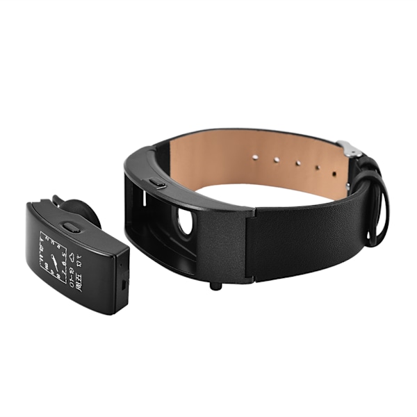 Bluetooth-armbånd og øretelefoner 2 i 1 Fitness Tracker i ekte skinn for iOS og Android-telefoner