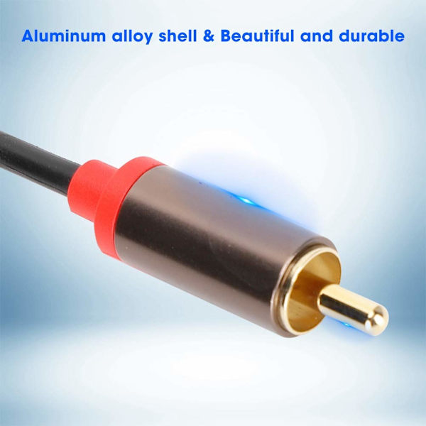Kabel, ljudkabel, högtalarkabel dator subwooferkabel 2-i-1 högtalarsladd, för subwoofer för högtalare (2 meter)