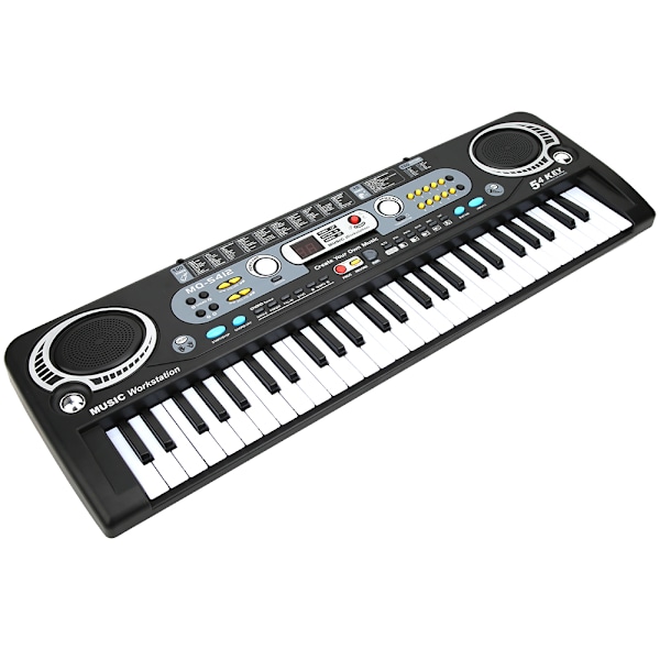 Elektronisk keyboard 54-tasters multifunksjonell barn musikkundervisning leketøy med mikrofon