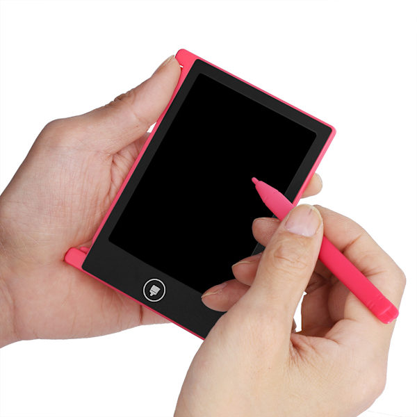 Digital bærbar 4,5 tommers Mini LCD-panel tavle skrivebrett for barn voksen rosa