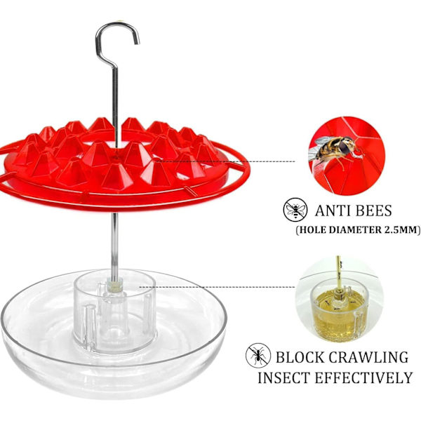 Paras Hummingbird-syöttimet ulkotiloihin ripustettavaksi, helppo puhdistaa ja täyttää, Mary's Sweety Hummingbird-syöttimet lahjoiksi ikkunaan ja puutarhaan, More Birds 2PCS