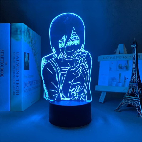 Anime 3D Lyskjede Chainsaw Man Manga Figur LED Illusionsnattslys for Soveromsdekorasjon Barnefødselsdag Julegaver RGB 16 Farger med Fjernkontroll