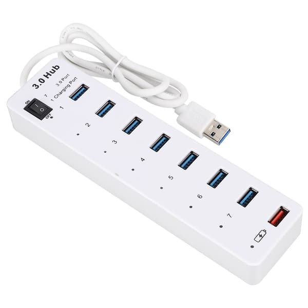 USB3.0 7 Hurtig Hub USB Hurtig Opladningsgrænseflade ABS Computer Tilbehør Hvid