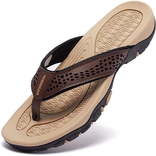 Herr Sport Flip Flops Komfort Casual Thong Sandaler Utomhus L+brown 46