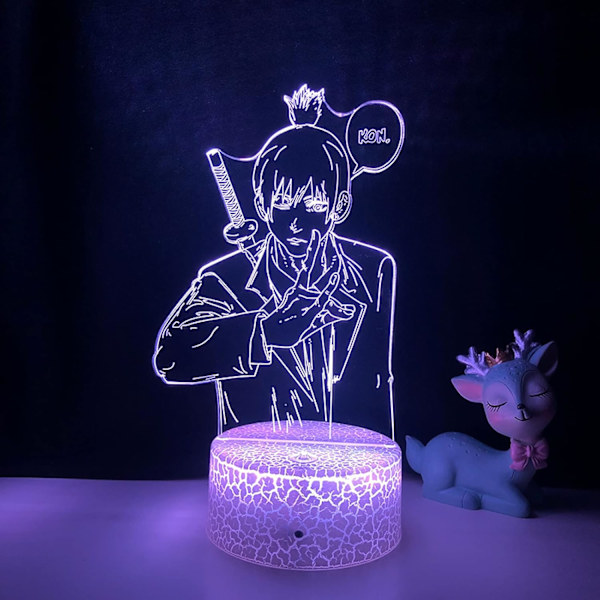 3D LED-lamppu Anime Chainsaw Man makuuhuoneen sisustukseen yövaloksi lasten syntymäpäivälahjaksi Manga Chainsaw Man LED-yövalo sängyn viereen