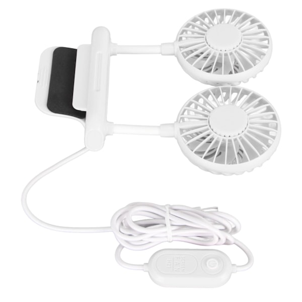 Monitor Fan 2 Hoveder 3 Hastighedstilstande 6,6ft USB-kabel Lydløs Pladsbesparende Clip On Computer Fan til Familie Kontor Hvid