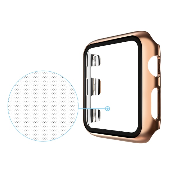 [2 STK] Veske med skjermbeskytter i herdet glass for Apple Watch Series 2/3/4/5/6 40 mm hardt PC fullt beskyttelsesdeksel