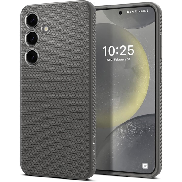 Liquid Air-deksel designet for Galaxy S24plus 6.7 (2025) [Ingen magnetring], [Beskyttelse i militærklasse] - Matt svart Marble Gray