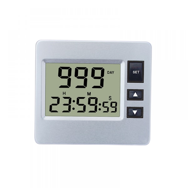 Digital nedräkningsdagar Timer - Silver Black Upgraded Big 999 Days Count Down Clock med fäste Stark magnetisk baksida för pensionering Bröllop Semester