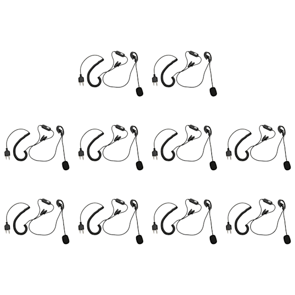 10pcs Walkie Talkie Earpiece with PTT and Microphone for Midland GXT1000VP4 LXT600VP3 GXT1050VP4 GXT1000XB GXT400 GXT450