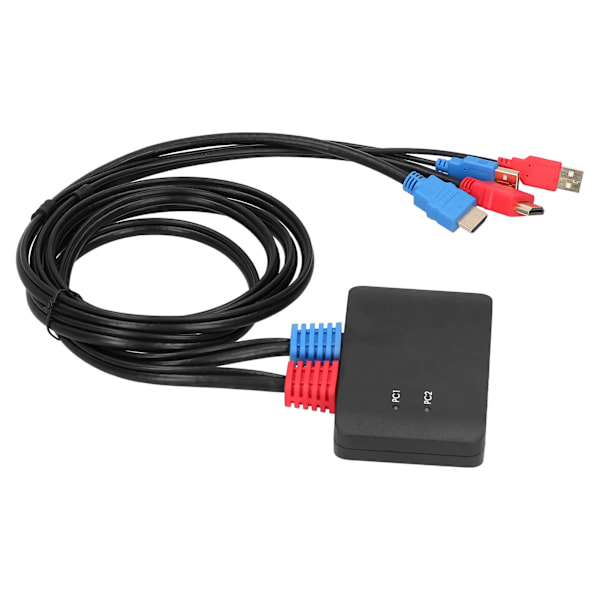 2-porttinen HDMI KVM-kytkin kaapeleilla 4K 60Hz HDMI-kytkentärasia Windows/IOS/OS X/Linux -järjestelmille