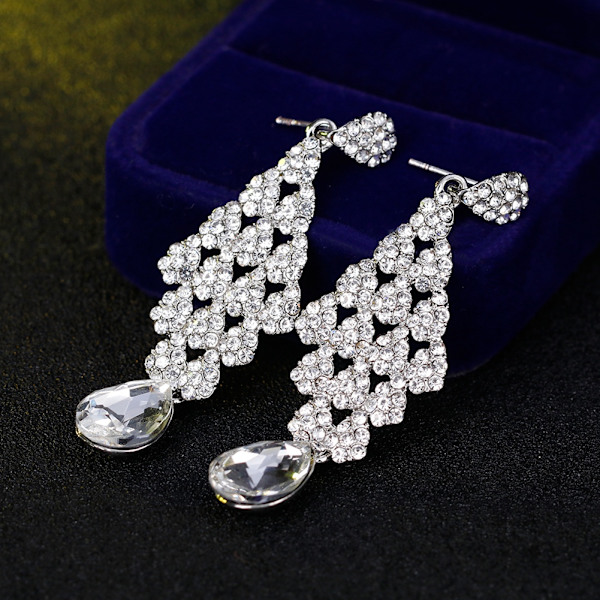 BA098-A 1 par fasjonable lange anheng rhinestone dekorasjon øredobber kvinner smykker gave