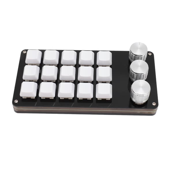 Mini brugerdefineret tastatur 15 taster 3 knapper programmerbar blå switch hot swappable programmering makro tastatur til computer spil