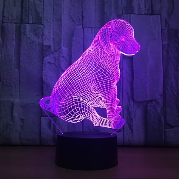 Ihana söpö koira värikäs 3D-näköinen kosketus pöytälamppu Led akryylilamppu luova energiansäästöinen valo kodin sisustukseen loma-lahja