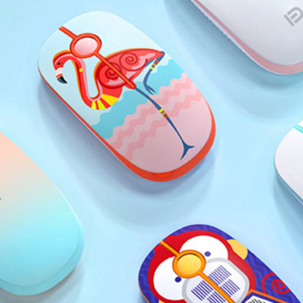 2,4G ultratunn trådlös mus med nanomottagare (Flamingo)