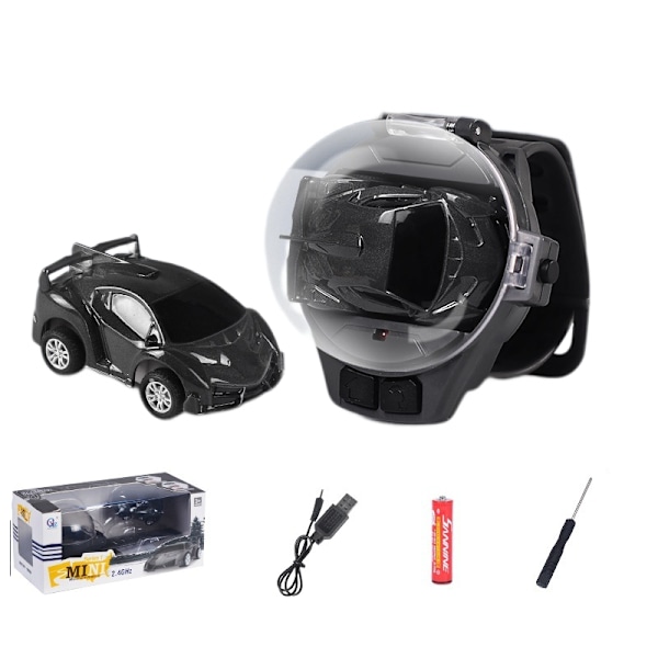 (1 förpackning) Bilklocka leksak elektrisk racerbil fjärrkontrollbil bilklocka (legering grå Rambo (uppladdningsbar version + 7:e batteri + skruvmejsel))