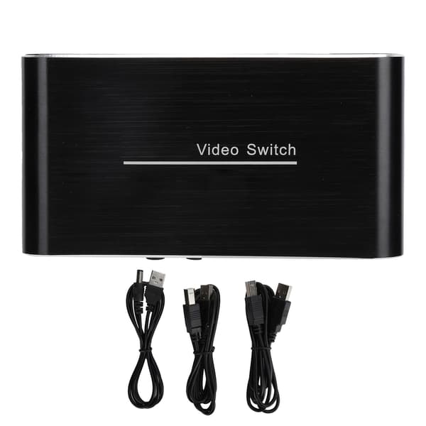 KVM-switch Plug and Play, der understøtter 4K-lyd-videokonverter med USB-strøm AMKVM201YT