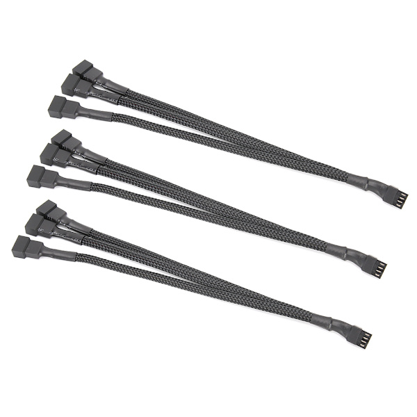 3 st förlängningskabel 1 till 3 vägs splitter hylsad 4-pin till 4-pin 3-pin 3-pin adapter
