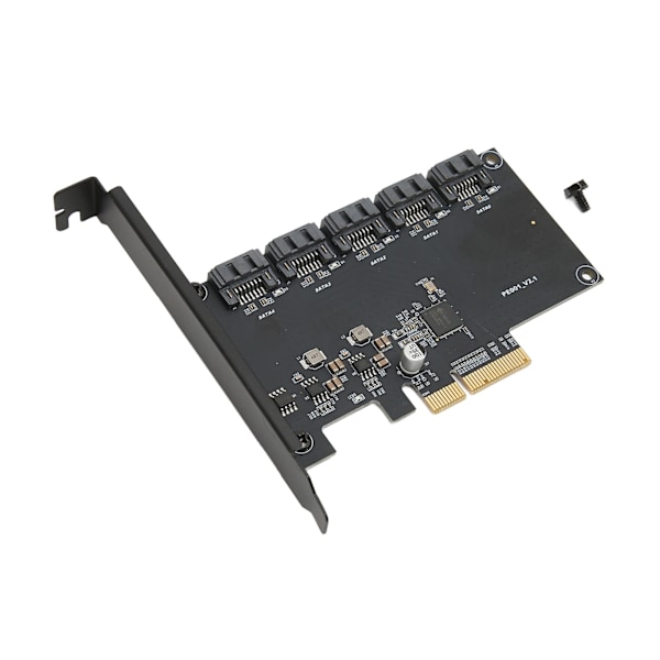 PCIE 5 SATA -laajennuskortti 6 Gbps:n siirtonopeudella Plug and Play 5-porttinen SATA3.0 -laajennuskortti Windowsille ja pöytätietokoneille