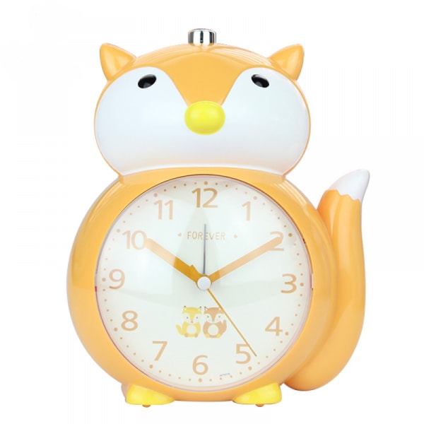 SAYTAY Väckarklockor för sovrum, Tecknad Väckarklocka Fox Clock Nattljus, Student Barnhemsdekoration Skrivbordsklocka (orange)