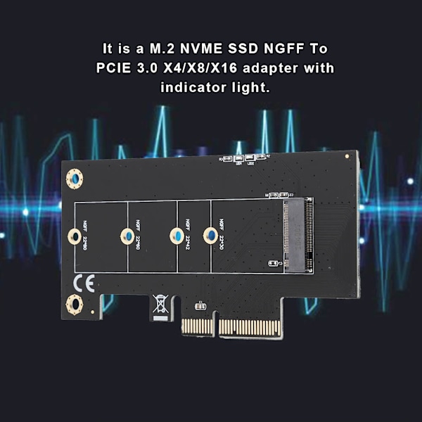 M.2 SSD till PCIE 4X datorutvidgningskort adapter för Windows/Linux/Mac OS
