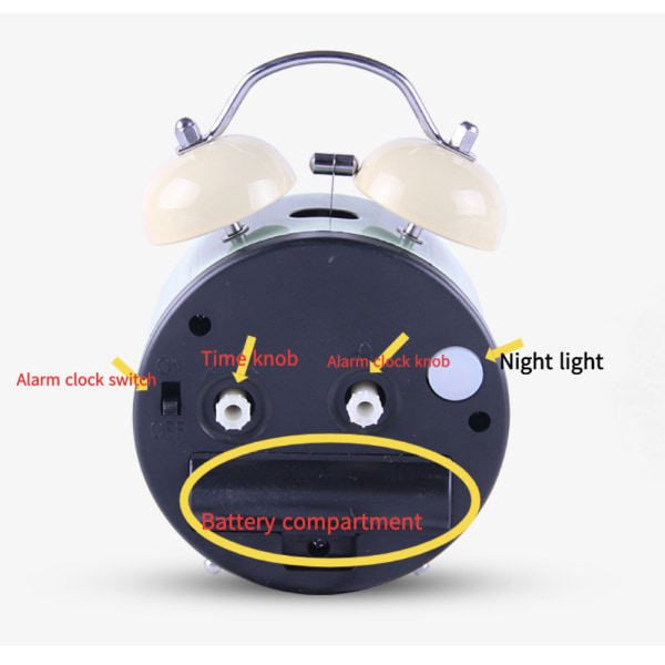 SAYTAY 3 tommer sovevækkeur, metalvækkeur, studenterhjem dekoration bordur