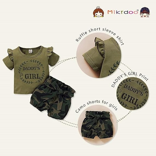 Baby Flickkläder Småbarn Flick Sommarkläder Skjortor Toppar Trasiga Denimshorts Set Små Flickkläder 12-18M